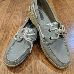 Sperry Grey Gingham Boat Shoes